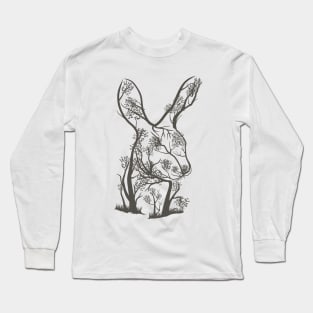 Rabbit  tree illustration Long Sleeve T-Shirt
